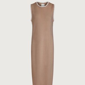 Varley- Dwight Tank Knit Midi Dress-Light Taupe